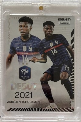 Karte 1/1 Black Football Panini Aurélien Tchouaméni / Team France / Real Madrid