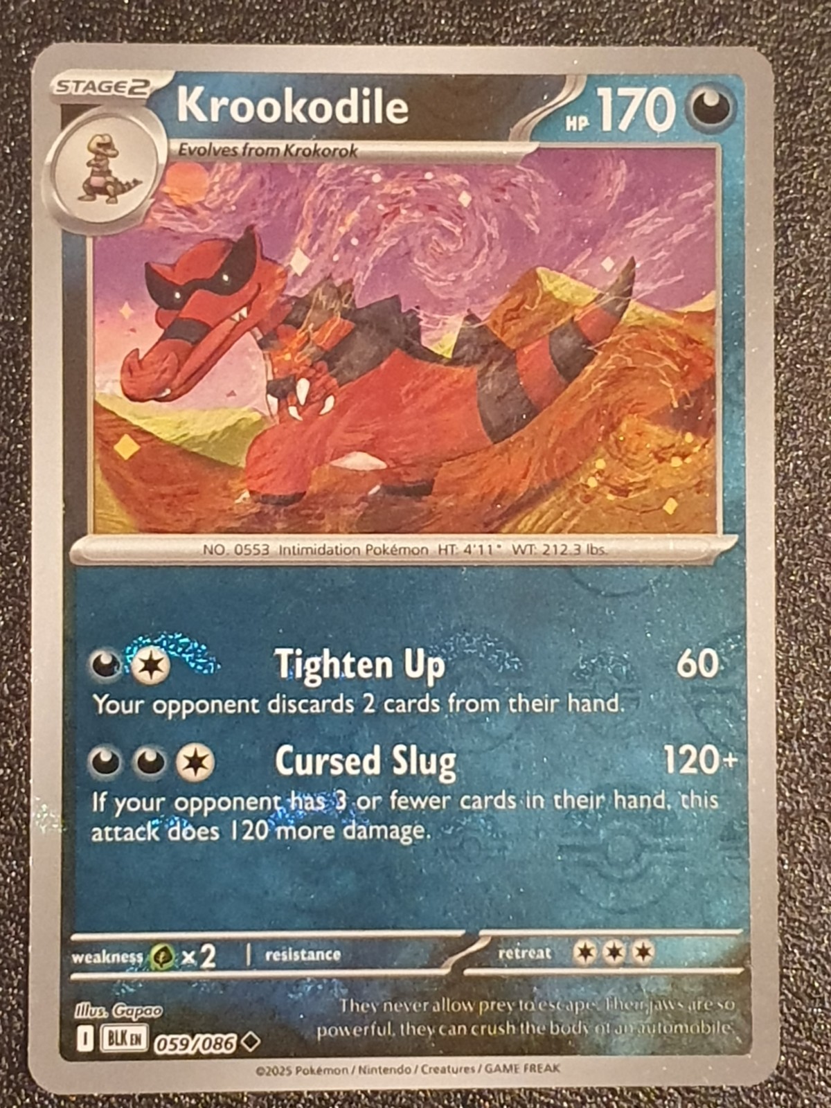 Krookodile 059/086 Black Bolt Pokemon PokeBall Reverse Holo Near Mint