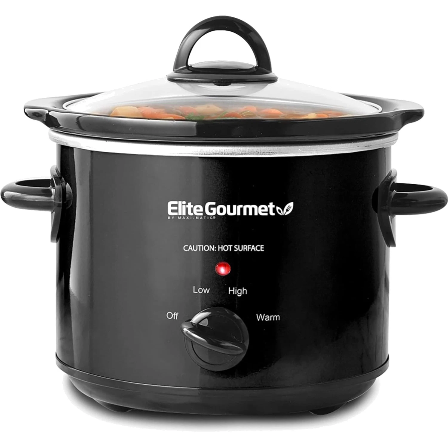 3 Quart Electric Slow Cooker with Adjustable Temp & Dishwasher Safe Lid, Black