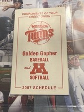 2007 Minnesota Twins & Gophers Baseball Softball Pocket Schedule NSP St Paul CU