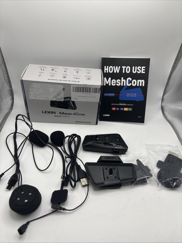LEXIN MeshCom LX-MTX Motorcycle Bluetooth Mesh Intercom Single Pack Tested