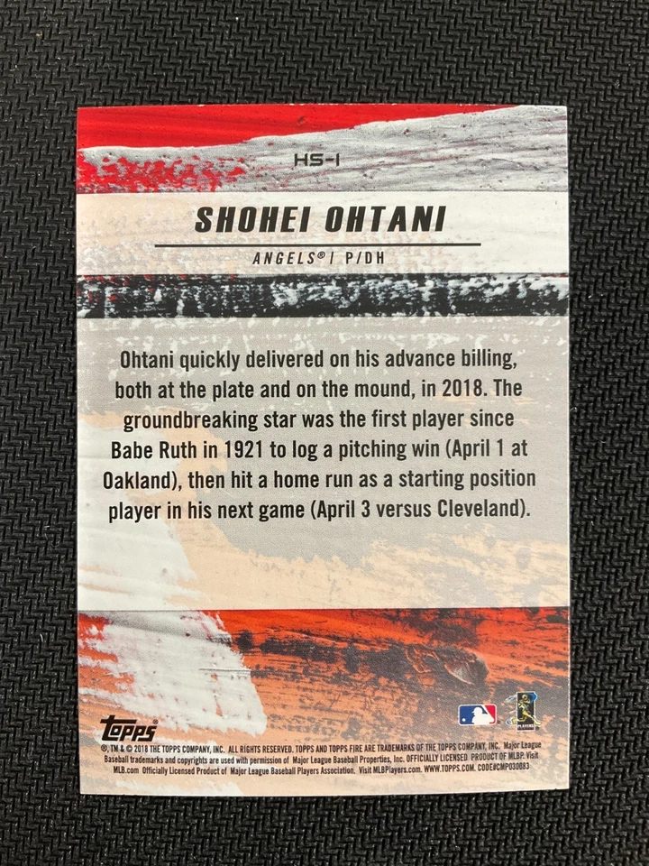 2018 Topps Fire #HS-1 Shohei Ohtani RC Rookie Gold Minted Los Angeles No Reserve - Image 2 of 2