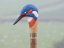 Wooden walking stick hand carved bird handmade wooden walking cane gift