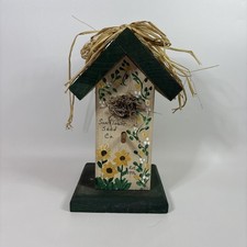 Vintage Decorative Hand Made Bird House Painted Sunflower Seed Co. Est. 1896 5x9