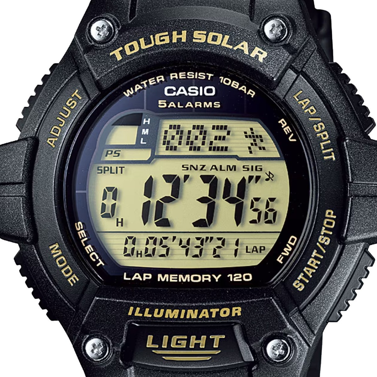 CASIO W-S220-9AJH Tough Solar Power WR100m Lap Memory World Time