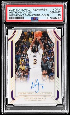 2024-25 National Treasures Anthony Davis PSA 10 Viewpoint Signatures Gold 3/10