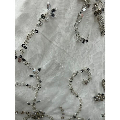 Mac Duggal 10873 White Beaded Sleeveless High Neck Cut Out Gown Size 4 AS IS - Picture 19 of 23