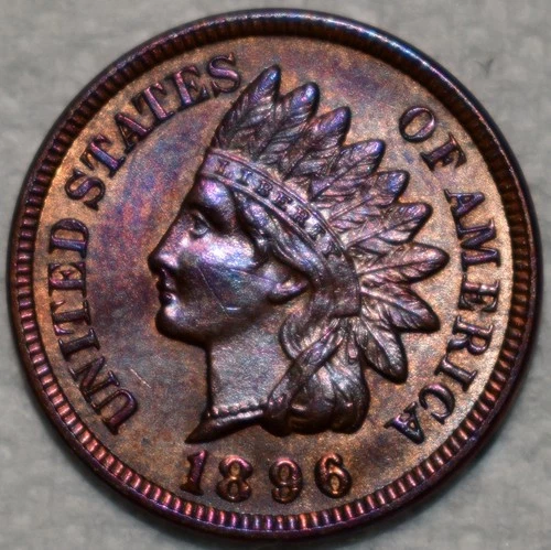 Uncirculated 1896 Indian Head Cent, Sharp specimen.