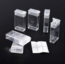 Flip Top Bead Storage Box, For Seed Beads, Rectangle, Clear, 50x27x12mm 6 Pack 