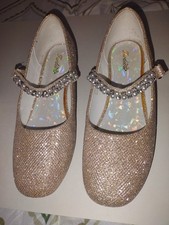 Girls Dress Shoes Mary Jane Furdeour,Sz3 Wedding, Recital, Glitter,Pearl,Rhinest