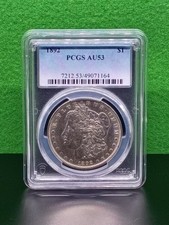 (Key Date) 1892 AU53 Morgan Silver Dollar PCGS No Mint Mark