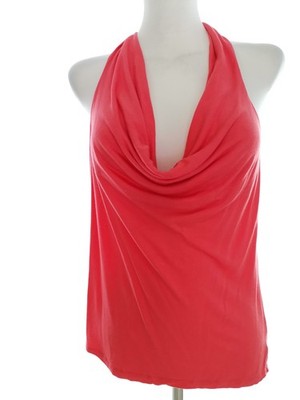 CHARLOTTE RUSSE Damen Bluse Gr. L Orange Rayon 100% Ärmellos Einfarbig