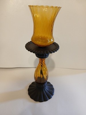 Partylite Global Fusion Glass Mosaic PIlla Candle Holder Retired P8722 Base