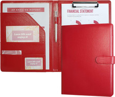 Padfolio Clipboard Folder Portfolio, Faux Leather Storage Clipboard with Cover f