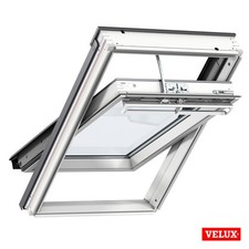 VELUX Electric Roof Window GGL 207021U White Painted, Centre-pivot with Flashing