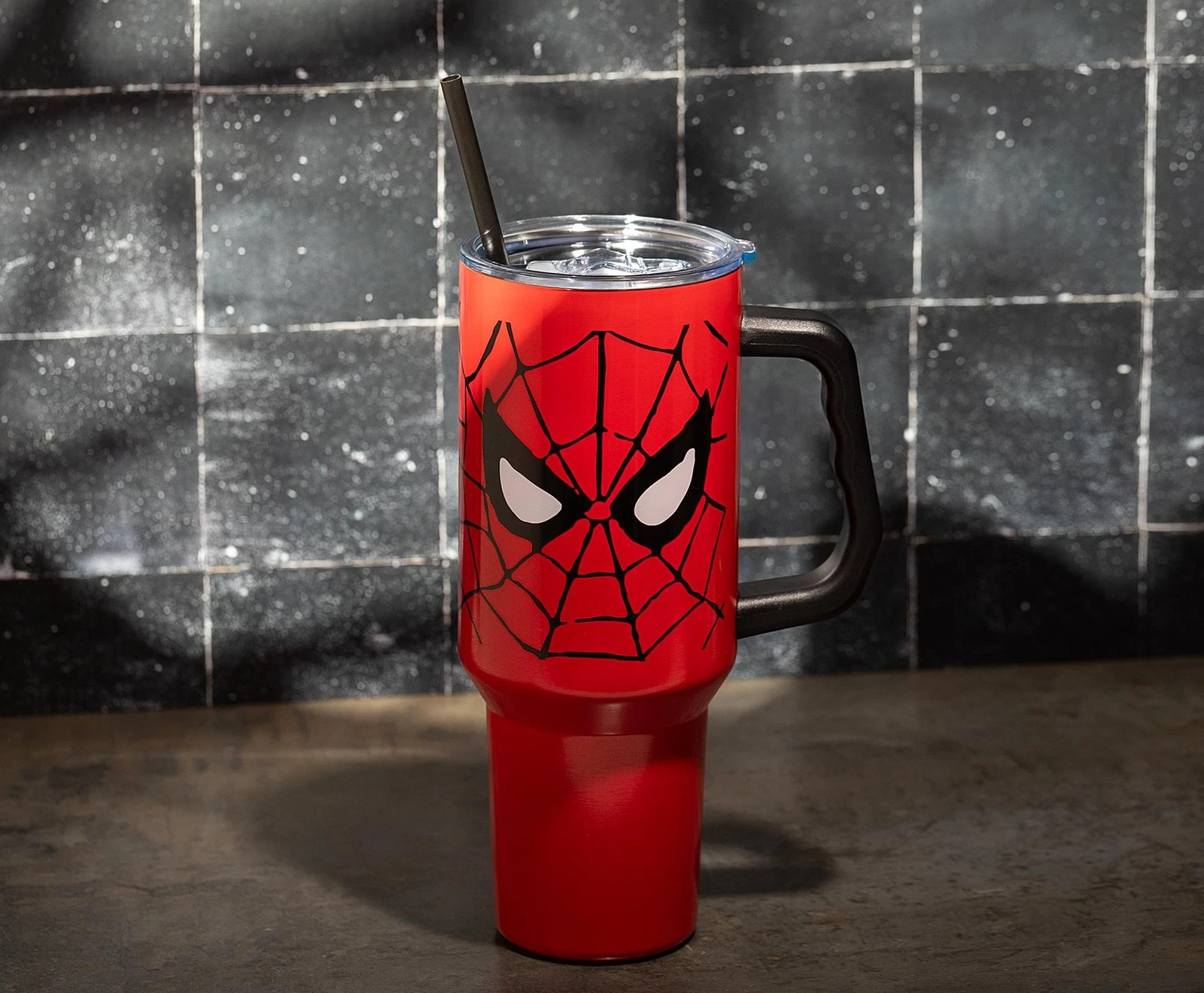 Marvel Spider-Man Face 40-Ounce Stainless Steel Tumbler With Handle