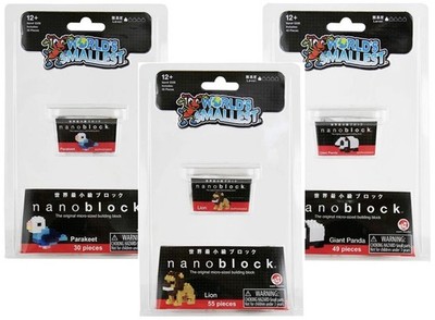 World's Smallest NANO BLOCK Panda, Lion, Parakeet Construction Toy