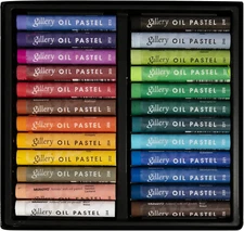 MUNGYO Gallery Artists' Soft Oil Pastels, 24 Assorted Colors - Professional Grad