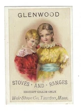 c1890 Victorian Trade Card Glenwood Stoves & Ranges, Weir Stove Co. Taunton Mass