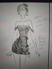 A Beautiful Black Gown With Off The Shoulder Straps And A Cute Slit With Bows