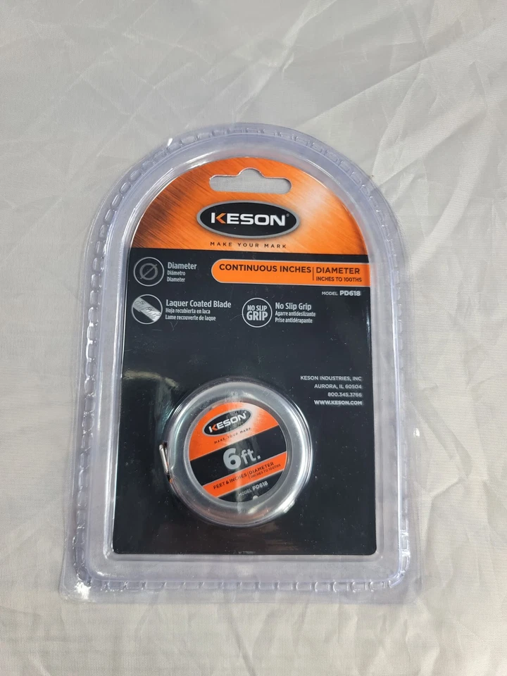 6 Ft Wrap-A-Round Pipe Outside Diameter Measuring OD Tape, 1/4" Wide Blade Keson - Image 3 of 4