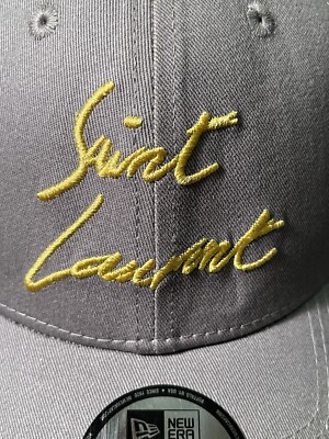 YSL グレー ベースボールキャップ BRAND NEW SAINT LAURENT YSL BASEBALL CAP ONE SIZE COTTON NEW ERA
