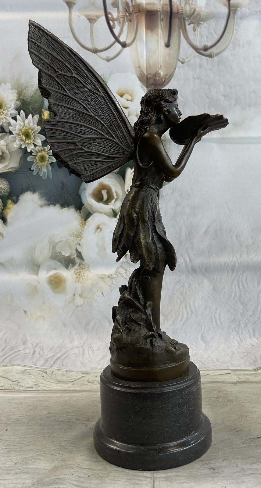 Large Bronze Metal Garden Fairy Statue Lost Wax Sculpture