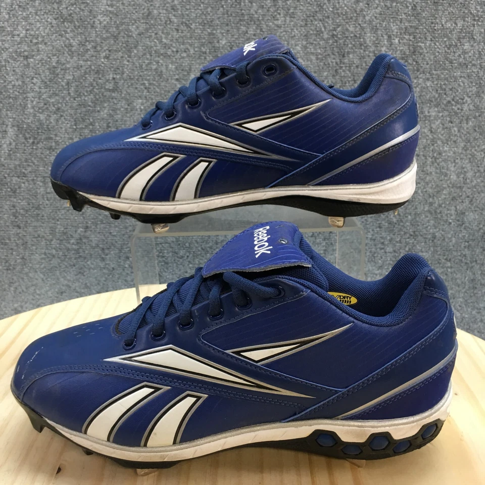 Мужские бейсбольные бутсы Reebok 9 шестигранные металлические высокие и плотные средние синие на шнуровке - Изображение 2 из 4