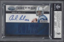 ANDREW LUCK 2012 CERTIFIED FABRIC OF THE GAME DIE CUT PATCH AUTO RC /15 BGS 9 10