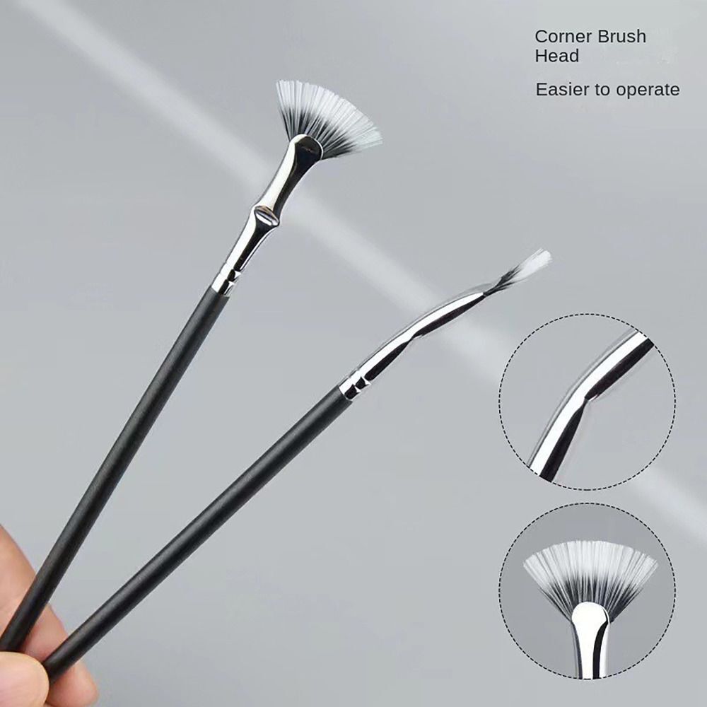 ClumpFree Lashes Eyelash Fan Brush 120° Bend Handle Eye Makeup Girls
