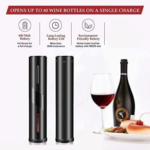 Cavatappi Elettrico per Vino, Set Di Apri bottiglie Elettrico 5 in 1 TOP QUALITY - Foto 10 di 10