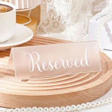 16 Pcs Acrylic Reserved Table Signs for Wedding Guest Reservation Seat Signs ...