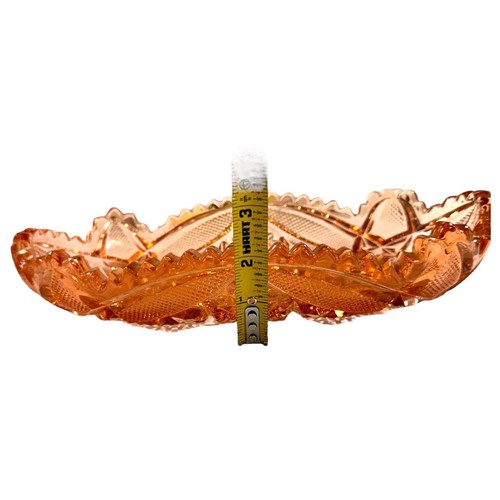 Davidsons Lord & Ladies Pink Depression Glass Candy Dish Patent Rose Pink Frilly - 第 6/7 張圖片
