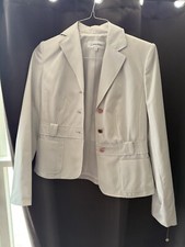 Calvin Klein White/White Lined Suit Jacket Blazer - 8. NEW With Tags