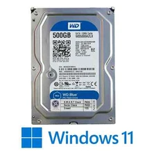 Internal HDD SATA 3.5" 500GB Hard Drive with Windows 11 Pro Installed
