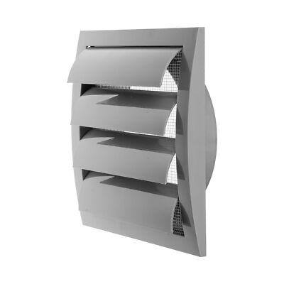 Gray Exhaust Hood Vent 6'' Inch with Built-in Pest Guard Screen and Flange Ai...