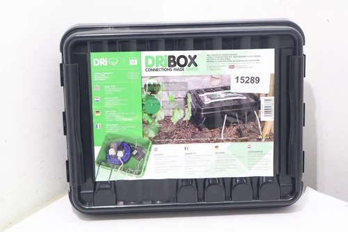 Dribox DB330B 330mm Black Weatherproof IP55 Power Cord & Sockets Connection Box