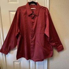 GEOFFREY BEENE BRAND MEN'S SHIRT-LONG SLEEVES-RED-COLLARED