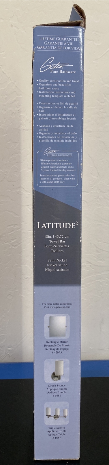 Gatco  Fine Latitude 2 18 inch Modern Towel Bar in Satin Nickel #4291