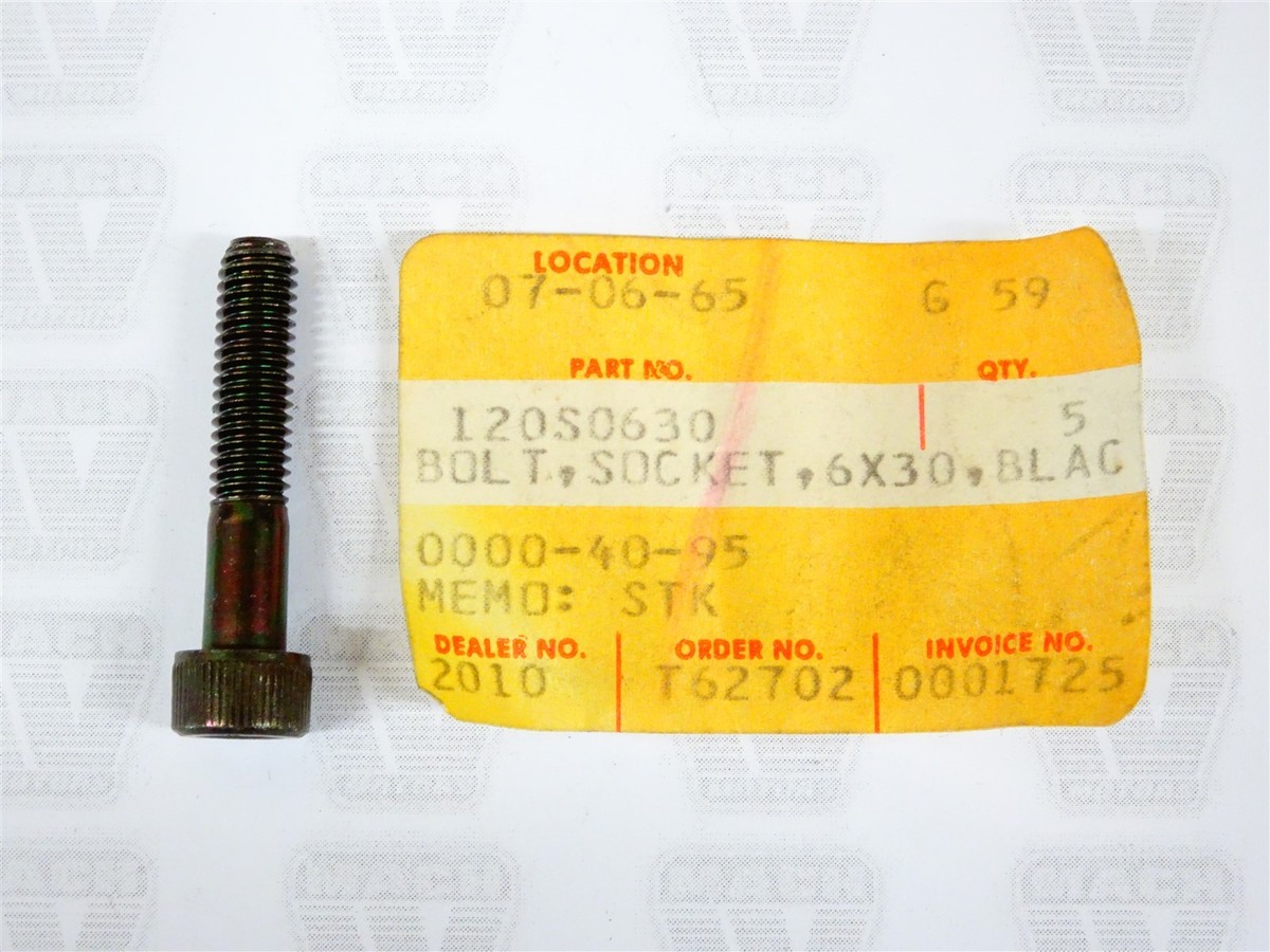 A Kawasaki NOS NEW 120S0630 Socket Bolt 6x30 KD KE KZ VN ZN ZX