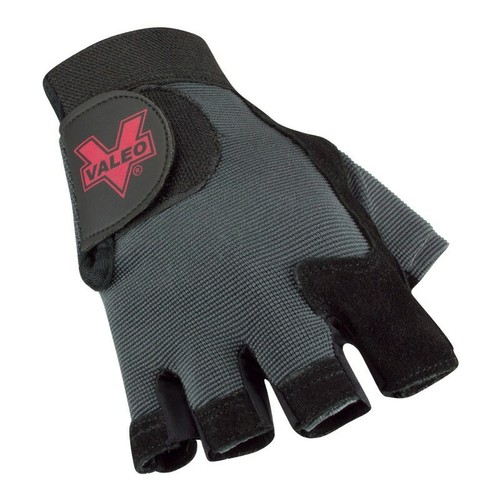 Valeo SplitLeather Fingerless AntiVibe Gloves Black Medium FREE