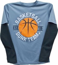 Champion Performance Little Boys Long Sleeve Graphic Print T Shirt Black Large