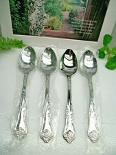 4   Oneida Silver    AZALEA   Stainless Steel  Oval Place Soup Spoons  NEW