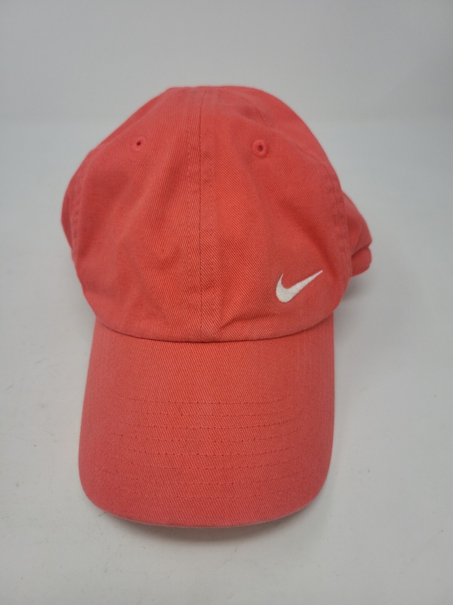 Nike Heritage86 Hat Cap Adult Strap Back Coral/Salmon White Swoosh S1ze