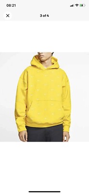 Nike NikeLab NRG All Over Swoosh Heavyweight Fleece Hoodie Yellow