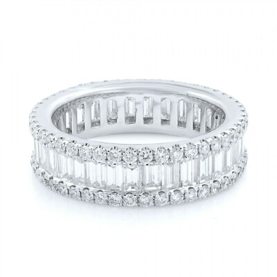 Sterling Silver 925 Plated Women's CZ Princess Cut Eternity Wedding Band Ring