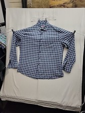 Johnnie-O Hangin' Out Button down Long sleeve Blue Plaid Dress Shirt Men's XL