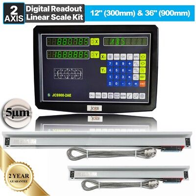 12'' 36'' Linear Scale Digital Readout 2Axis DRO Display Bridgeport 9X42 Table,US