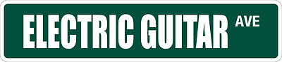 *Aluminum* Electric Guitar 4'' x 18'' Metal Novelty Street Sign  SS 1280