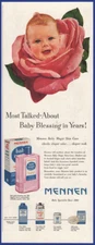 Vintage 1953 MENNEN Baby Magic Skin Care Baby Ephemera 1950's Print Ad